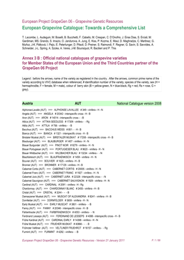 European Project Grapegen 06 - Grapevine Genetic Resources - Version 21 January 2011 P