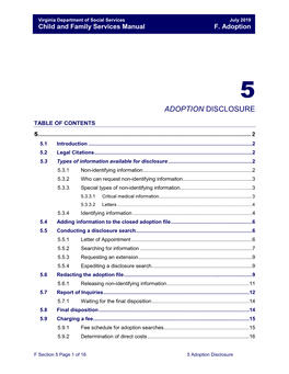 Adoption Disclosure