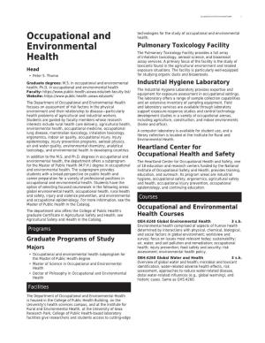 Occupational and Environmental Health 1