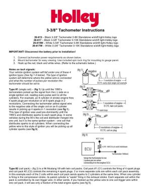 3-3/8" Tachometer Instructions