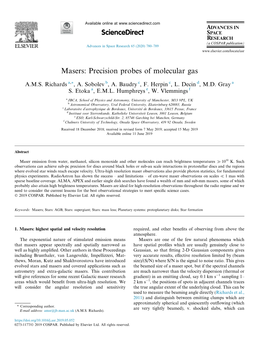 Masers: Precision Probes of Molecular Gas