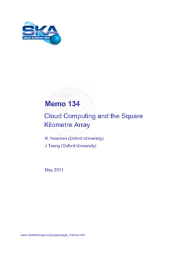 Memo 134 Cloud Computing and the Square Kilometre Array