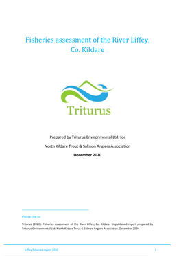 Fisheries Assessment of the River Liffey, Co. Kildare