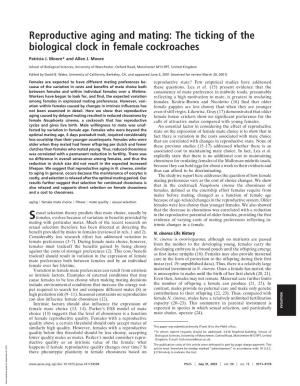 Reproductive Aging and Mating: the Ticking of the Biological Clock in Female Cockroaches