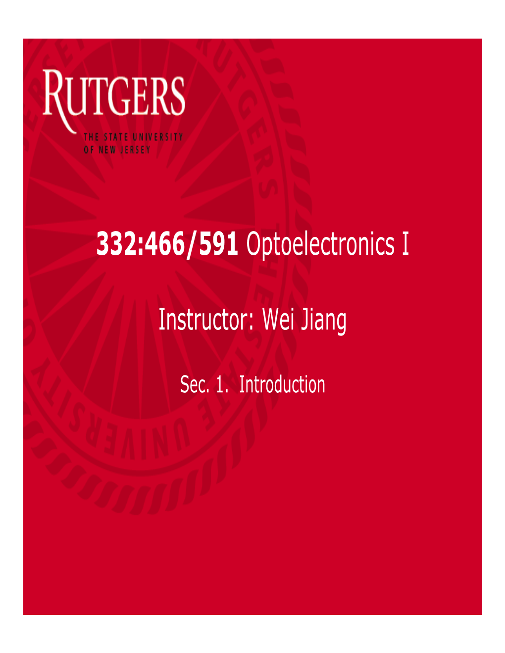 332:466/591 Optoelectronics I