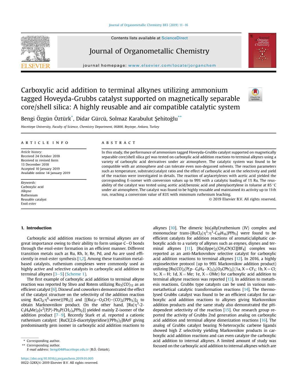 Carboxylic Acid Addition to Terminal Alkynes Utilizing Ammonium Tagged