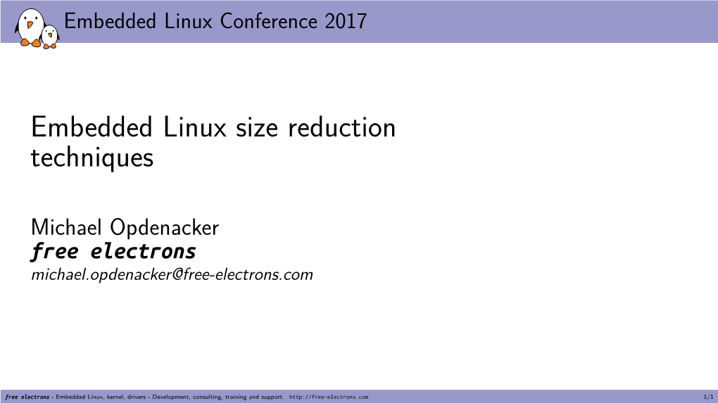 Embedded Linux Size Reduction Techniques