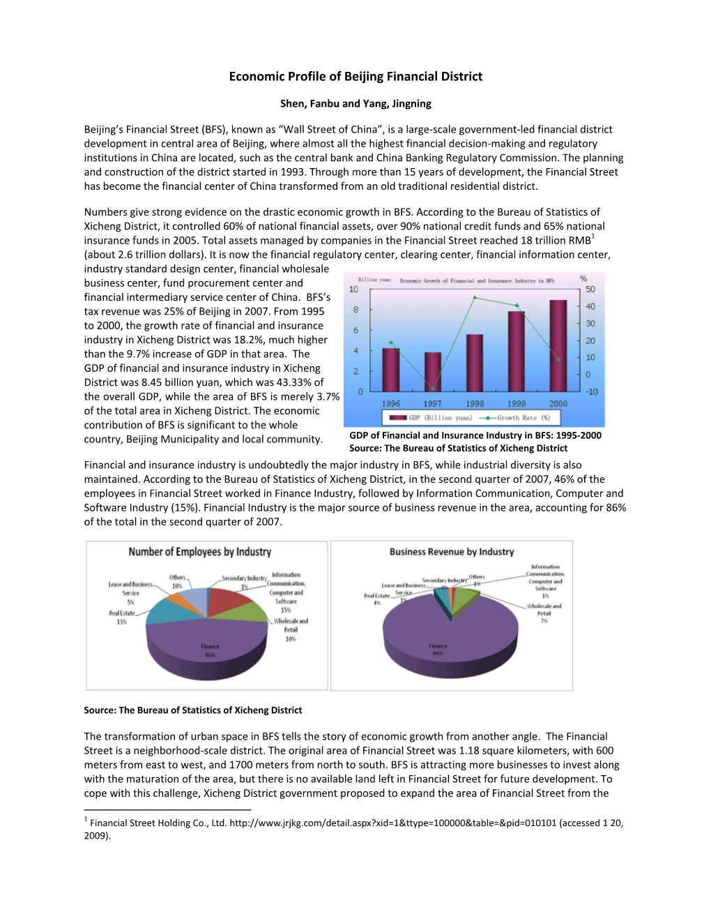 Economic Profile of Beijing Financial District