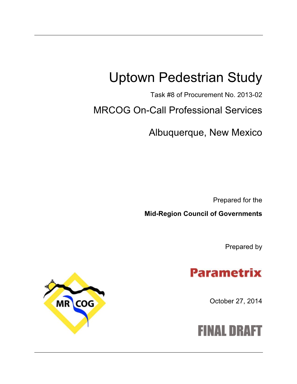 Uptown Pedestrian Study FINAL DRAFT