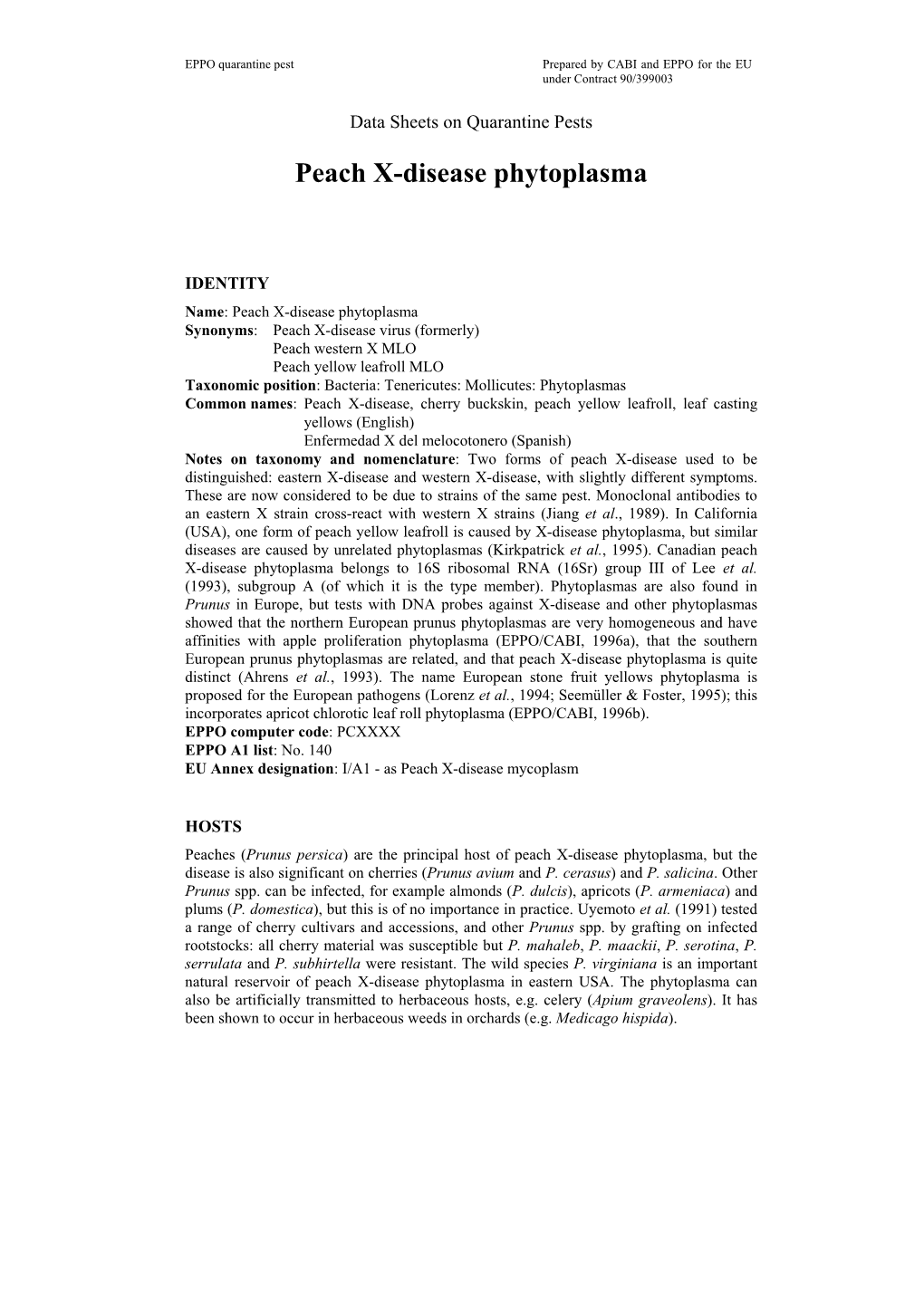 Data Sheets on Quarantine Pests