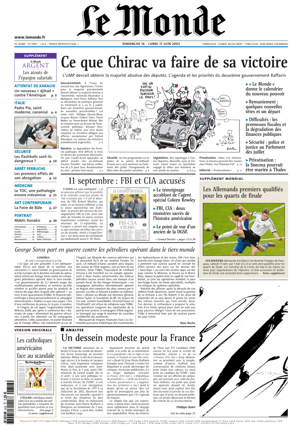 LE MONDE/PAGES&lt;UNE&gt;