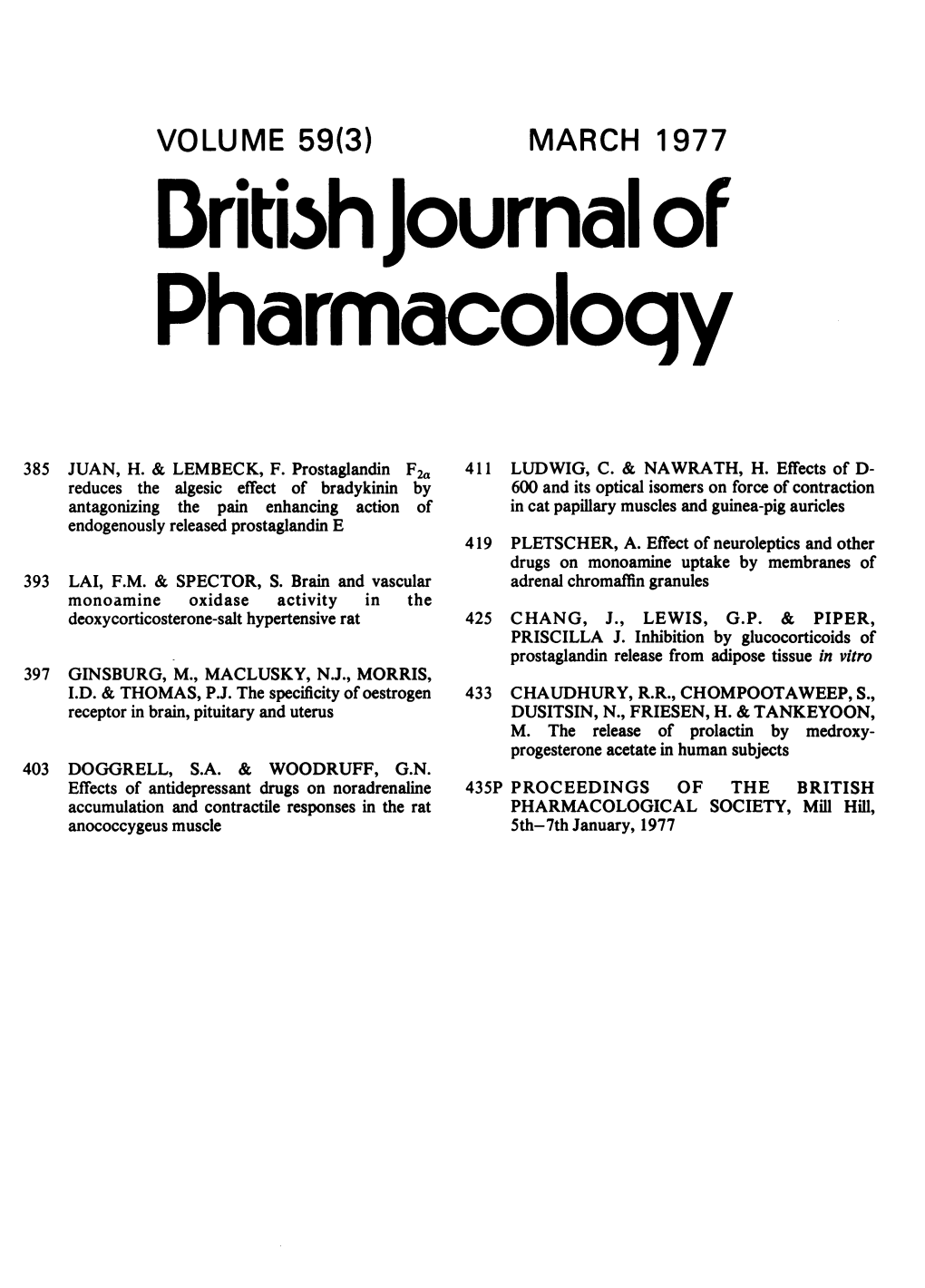 Pharmacoloqy