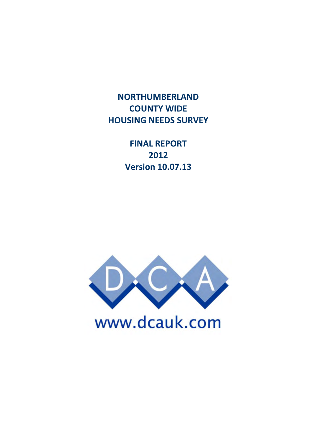 Northumberland County Wide Housing Needs Survey 2012