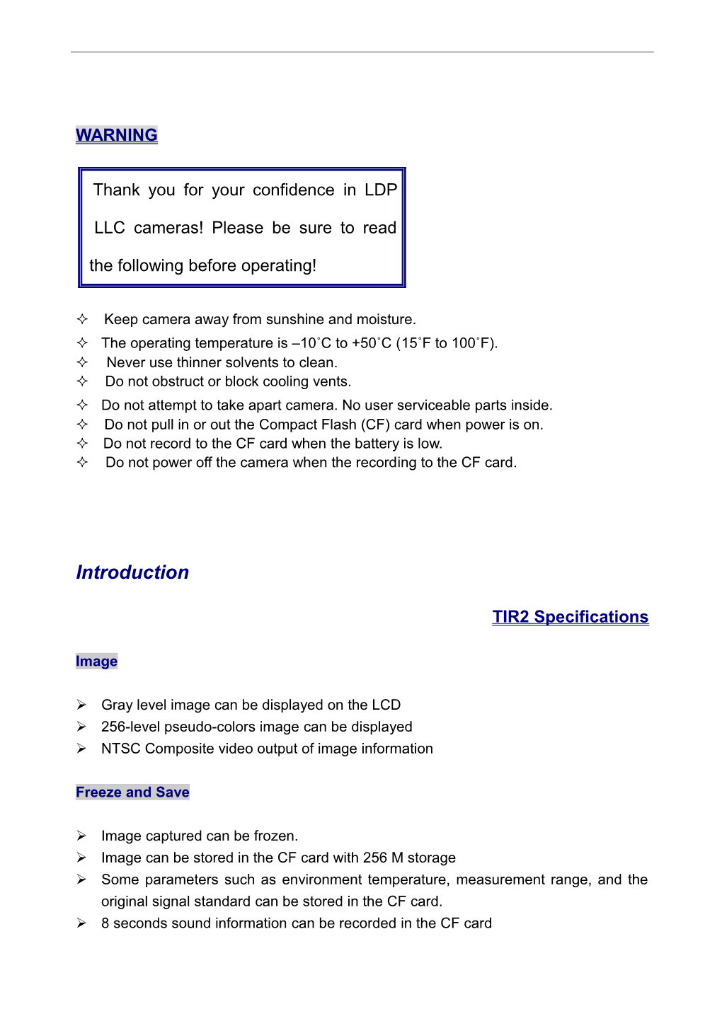 X-Nite TIR2 Infrared Thermal Imager Operation Manual