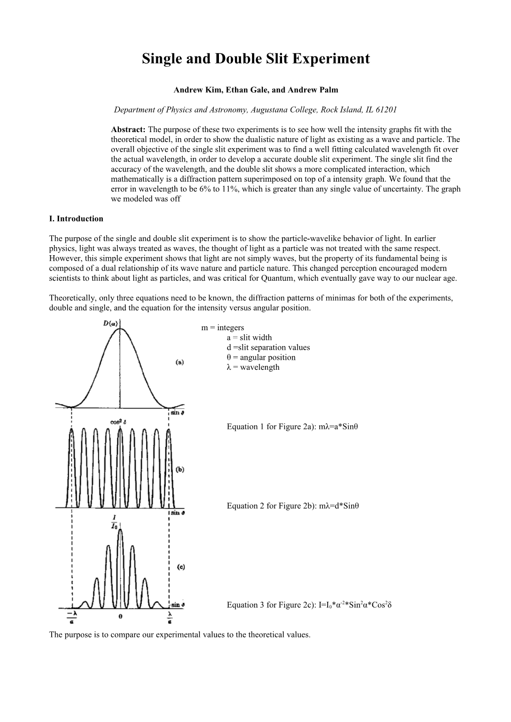 Single and Double Slit Experiment