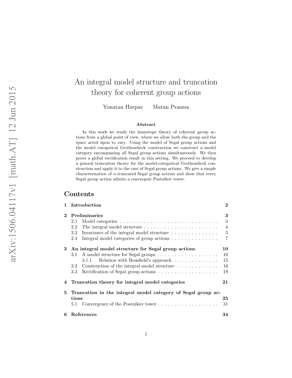 An Integral Model Structure and Truncation Theory for Coherent Group