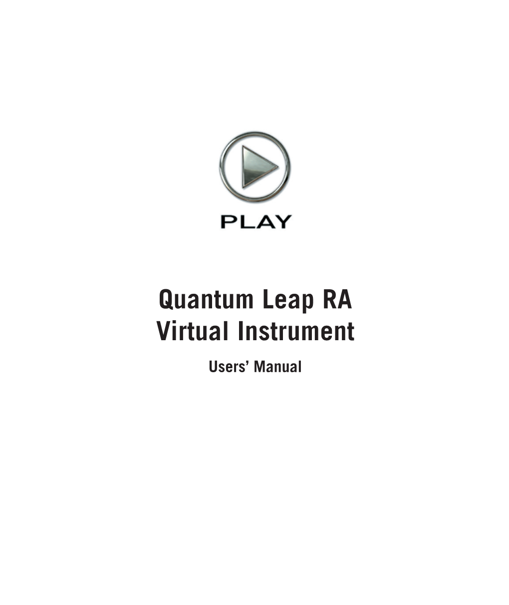 Quantum Leap RA Virtual Instrument Manual