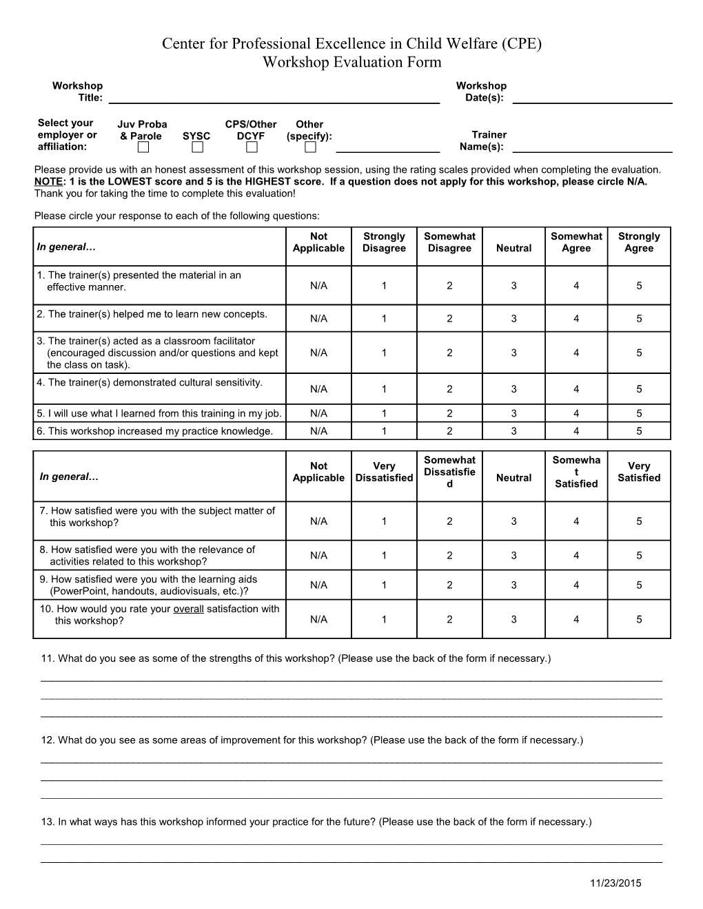 Center for Professional Excellence in Child Welfare (CPE)