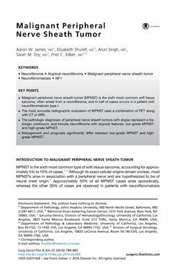 Malignant Peripheral Nerve Sheath Tumor