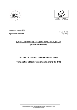 Draft Law on the Judiciary of Ukraine