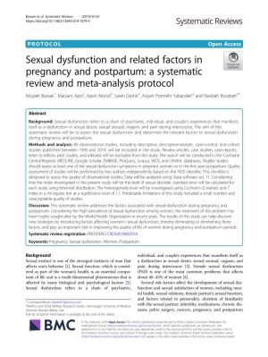 Sexual Dysfunction and Related Factors in Pregnancy