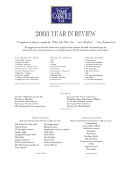 2003Year in Review