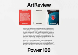Now in Its 16Th Edition, Artreview's Annual Power 100 Is The