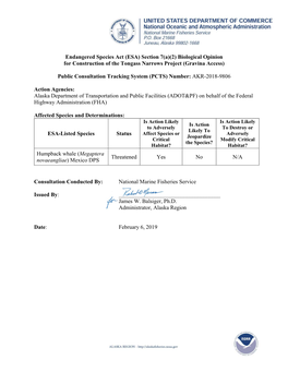 Gravina Access Tongass Narrows Biop AKR-2018-9806