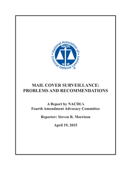 Mail Cover Surveillance: Problems and Recommendations