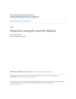 Project for a State Park System for Alabama Sam Findley Brewster University of Massachusetts Amherst