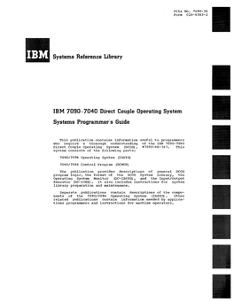 Systems Reference Library IBM 7090-7040 Direct