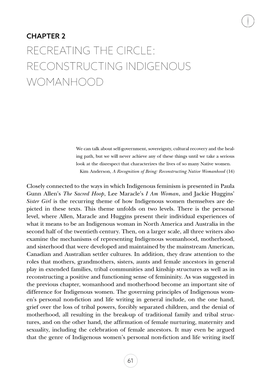 Recreating the Circle: Reconstructing Indigenous Womanhood