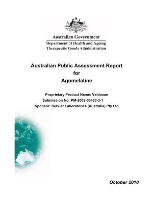 Australian Public Assessment Report for Agomelatine