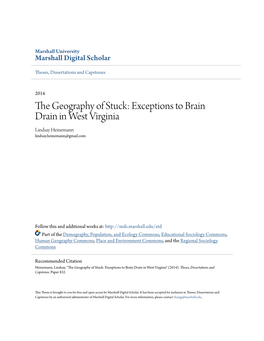 Exceptions to Brain Drain in West Virginia Lindsay Heinemann Lindsay.Heinemann@Gmail.Com