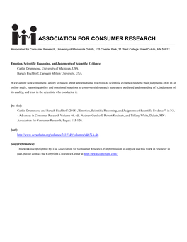 Association for Consumer Research