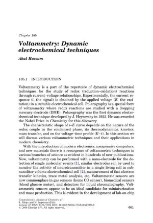 Voltammetry: Dynamic Electrochemical Techniques