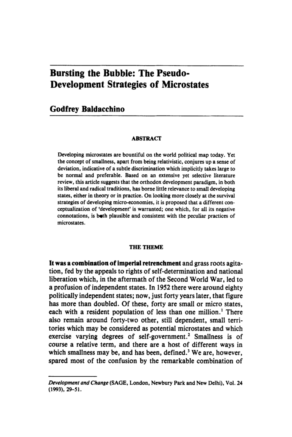 The Pseudo-Development Strategies of Microstates 31