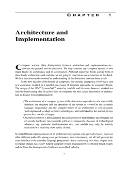Architecture and Implementation