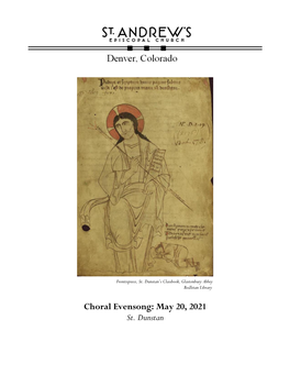 Choral Evensong: May 20, 2021 St