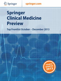 Springer Clinical Medicine Preview Top Frontlist October – December 2013