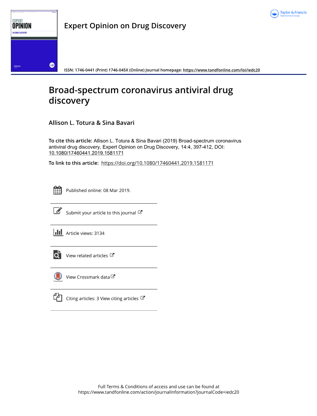 Broad-Spectrum Coronavirus Antiviral Drug Discovery