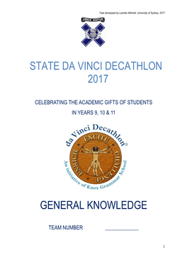 9-11 State General Knowledge 2017