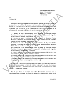 PRESENTE Aprovecho La Ocasión Para Enviarle Un Saludo. Además, Se Emite El Presente En Atención a Su Solicitud De Acceso a La