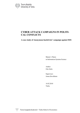 Cyber Attack Campaigns in Political Conflicts