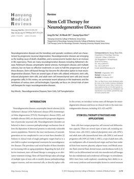 Stem Cell Therapy for Neurodegenerative Diseases