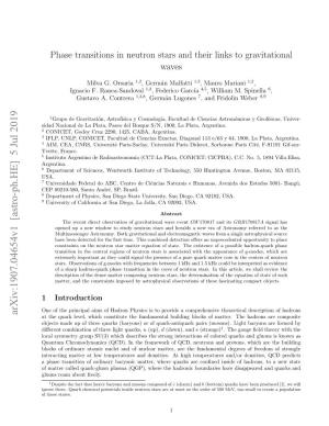 Phase Transitions in Neutron Stars and Their Links to Gravitational Waves