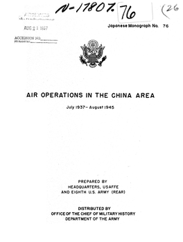 Air Operations in the China Area