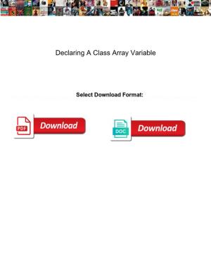 Declaring a Class Array Variable