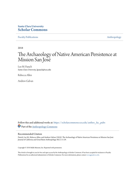 The Archaeology of Native American Persistence at Mission San José Lee M