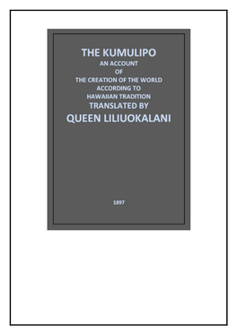 The Kumulipo Translated by Queen Liliuokalani
